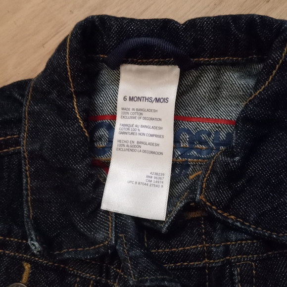 NWOT 6m OshKosh B'gosh Dark Blue Denim Jacket - Picture 3 of 6